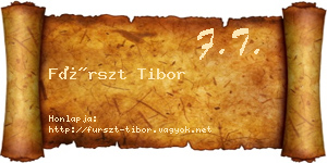 Fürszt Tibor névjegykártya